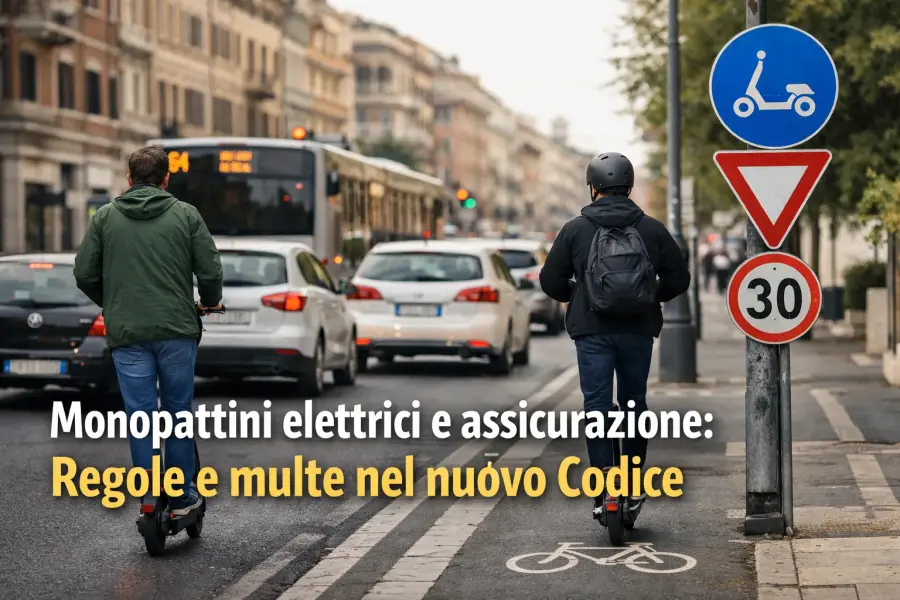 Monopattini elettrici e assicurazione: le multe ci sono già, ma il Codice lascia zone d’ombra